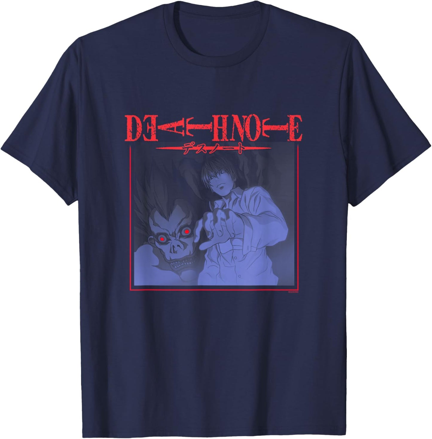 Death Note Light and Ryuk with Logo Anime T-Shirt - T-Shirt | Navy