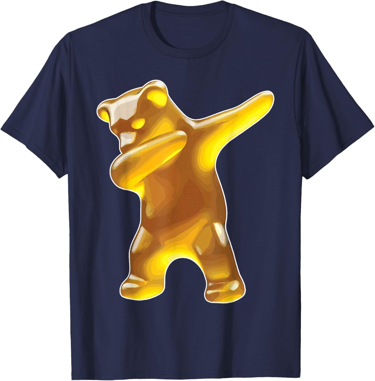 Gummy Bear, Yellow Gummy Bear, Dabbing Gummy Bear T-Shirt - T-Shirt | Navy