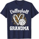 Volleyball Grandma Leopard Heart T-Shirt - T-Shirt | Navy