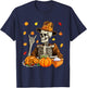 Thanksgiving X-ray Skeleton Funny Rock Hand Fall Leaves T-Shirt - T-Shirt | Navy