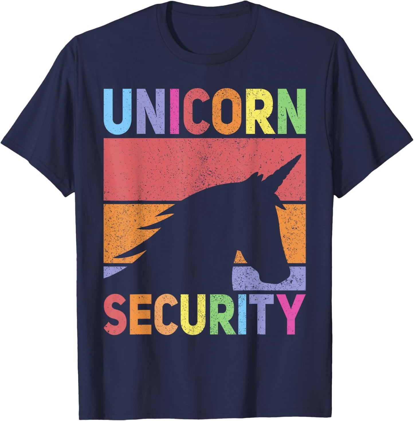Unicorn Security Retro Unicorn Costume Men Women Unicorn T-Shirt - T-Shirt | Navy