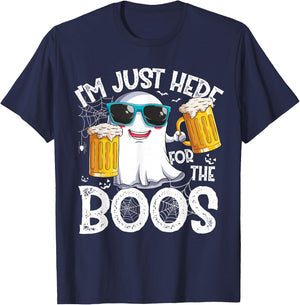 I'm Just Here For The Boos Funny Halloween Men Ghost T-Shirt - T-Shirt | Navy