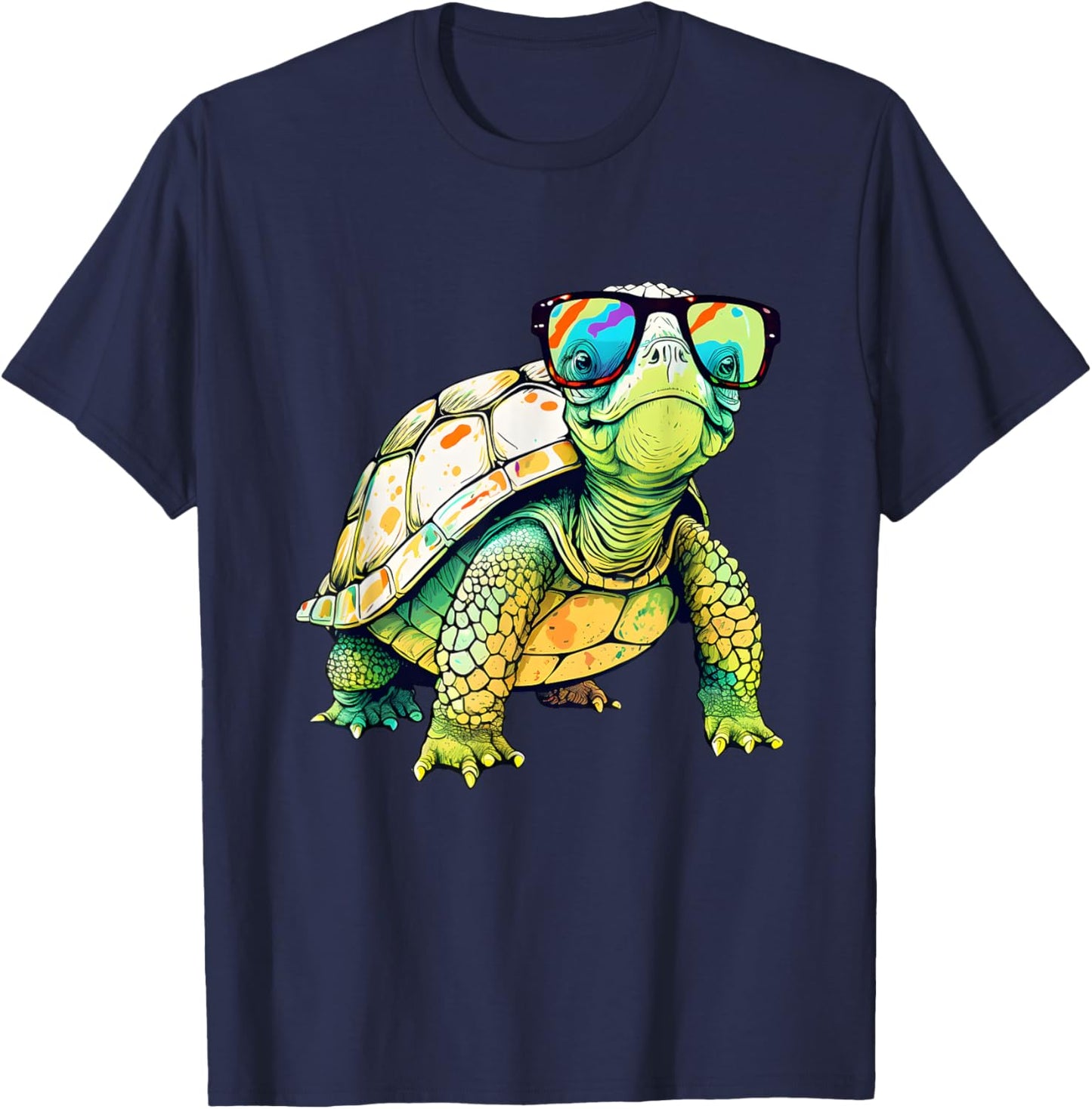 Turtle Colorful Turtle Outfit Turtle Lover Turtle T-Shirt - T-Shirt | Navy