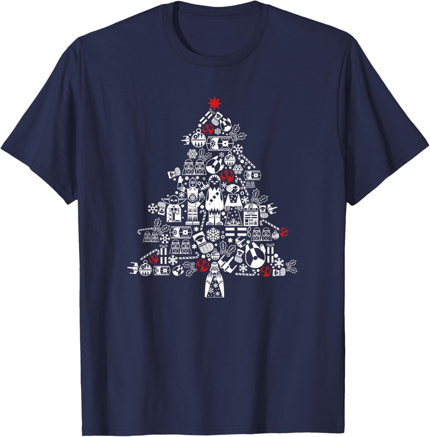 Star Wars Christmas A New Hope Christmas Tree Icon Fill T-Shirt - T-Shirt | Navy