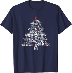 Star Wars Christmas A New Hope Christmas Tree Icon Fill T-Shirt - T-Shirt | Navy