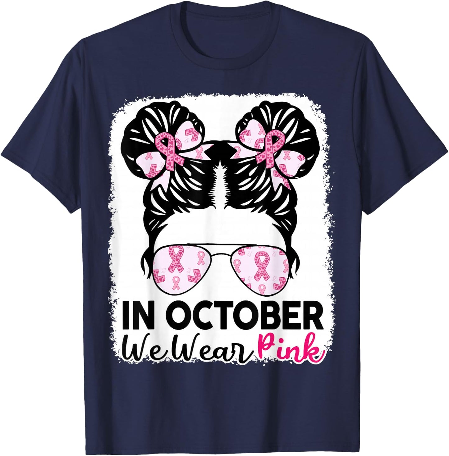 Breast Cancer Awareness October Wear Pink Kids Girl Toddler T-Shirt - T-Shirt | Navy