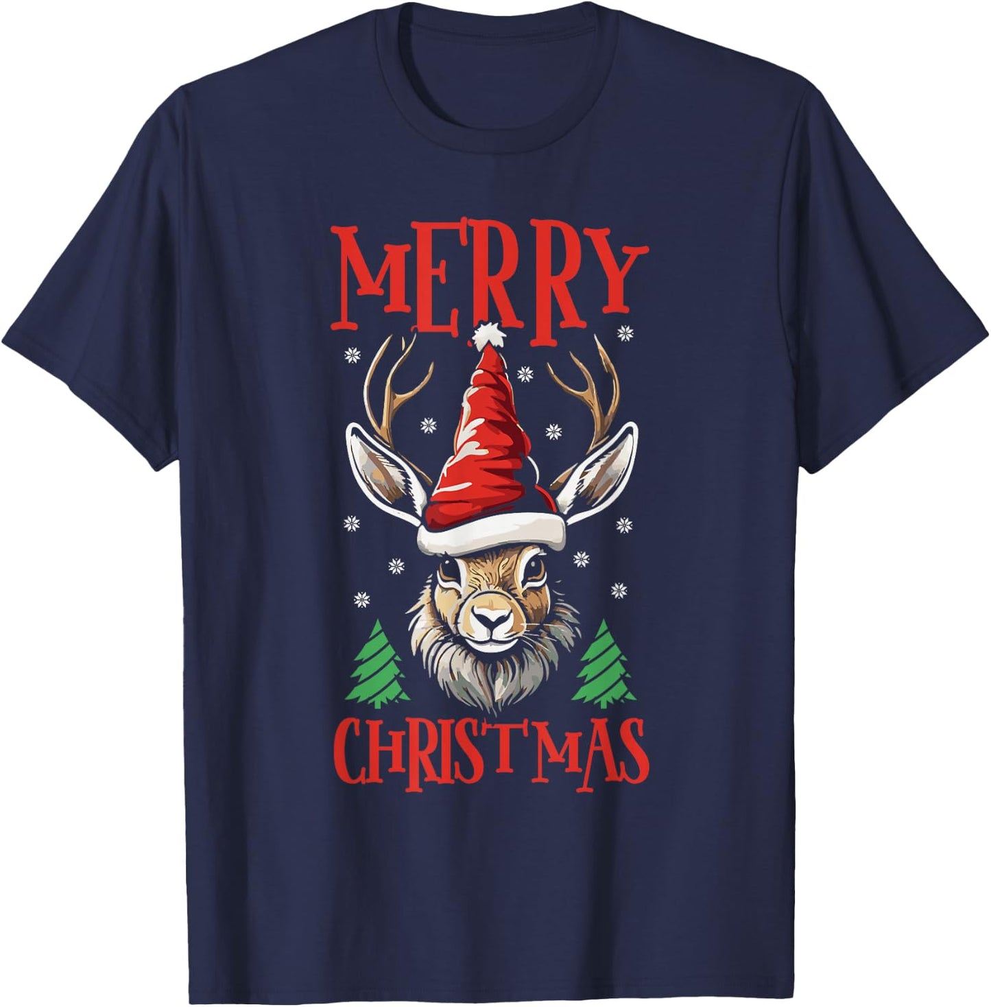 Jackalope Merry Christmas Xmas Jackalope T-Shirt - T-Shirt | Navy