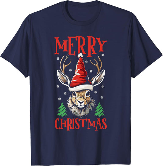 Jackalope Merry Christmas Xmas Jackalope T-Shirt - T-Shirt | Navy