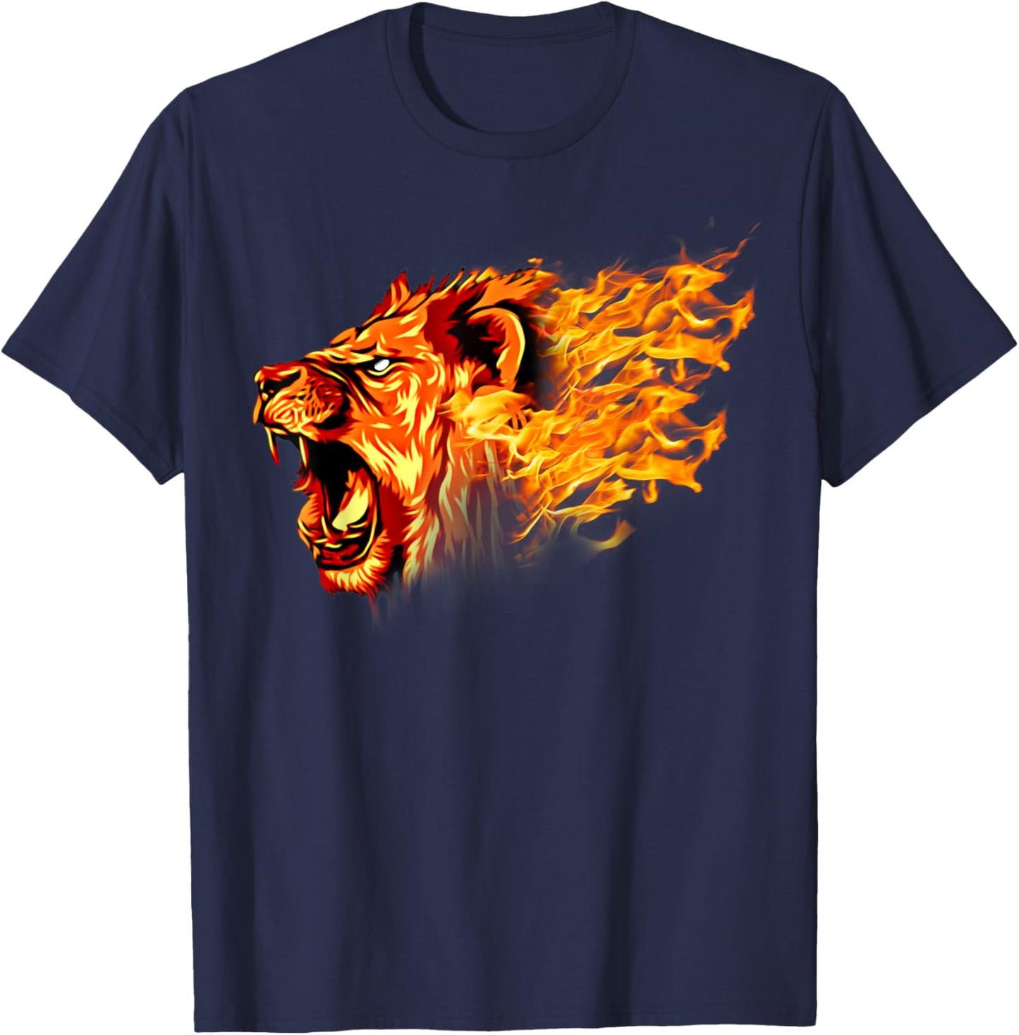 Fiery Leo Lion , Women, Teens & Kids Lion T-Shirt - T-Shirt | Navy