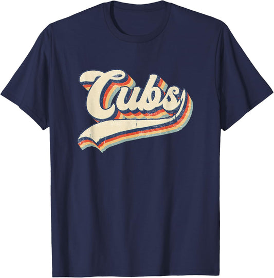 Cubs Sports Name Vintage Retro Gift Men Women Boy Girl T-Shirt - T-Shirt | Navy