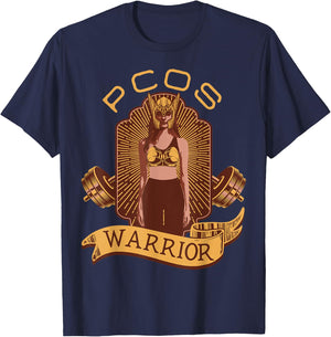 PCOS Awareness Month Exercise Fitness Workout PCOS Warrior T-Shirt - T-Shirt | Navy