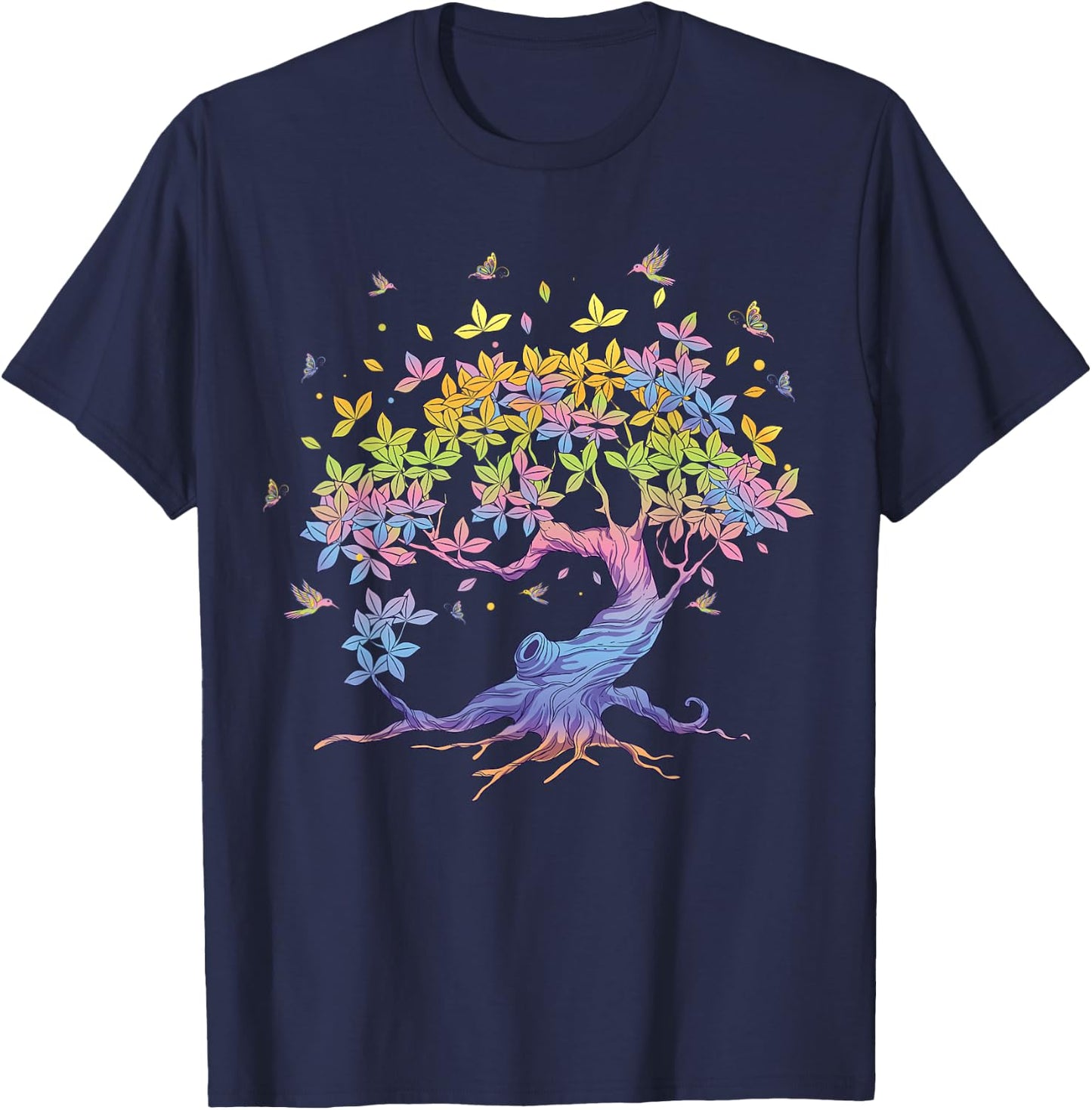 Colourful life is really good tree of life art T-Shirt - T-Shirt | Navy