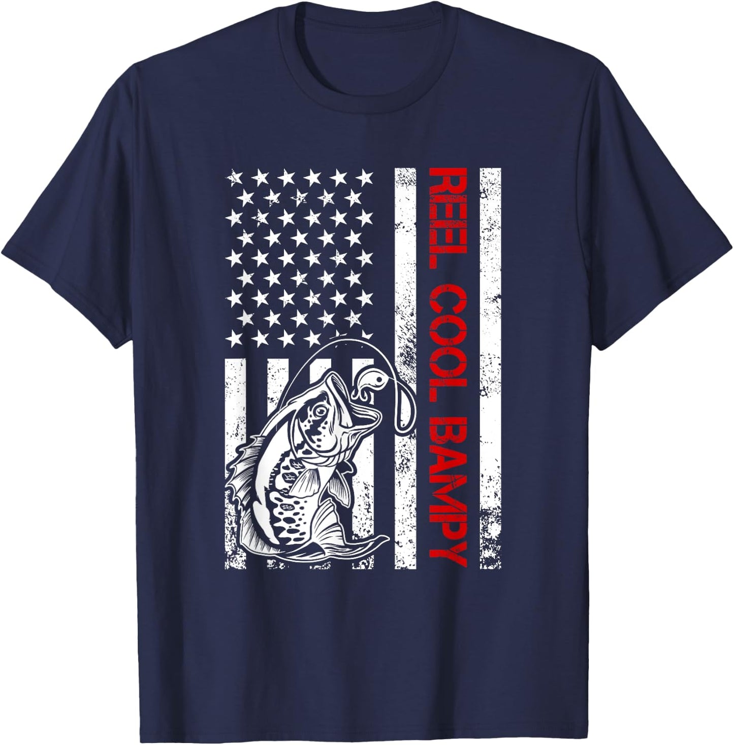 Reel Cool Bampy Fishing Funny Grandpa Father's Day T-Shirt - T-Shirt | Navy