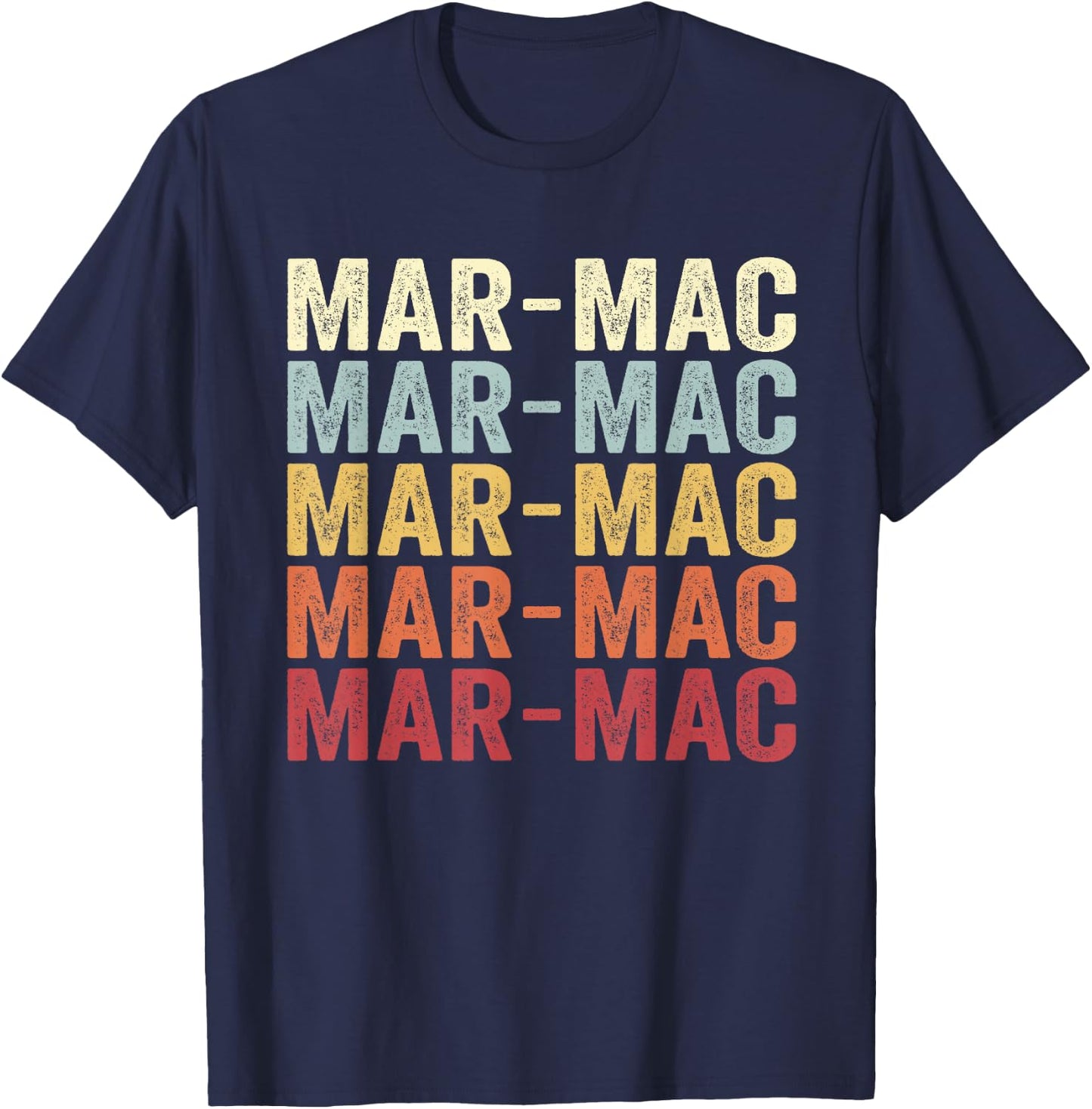 Mar-Mac North Carolina Mar-Mac NC Retro Vintage Text T-Shirt - T-Shirt | Navy