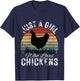 Kids Just A Girl Who Loves Chickens Funny Cute chicken Lover T-Shirt - T-Shirt | Navy