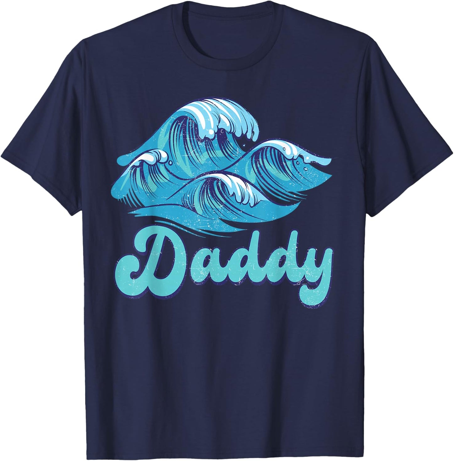 Daddy Surf Birthday Beach Theme Family Matching T-Shirt - T-Shirt | Navy