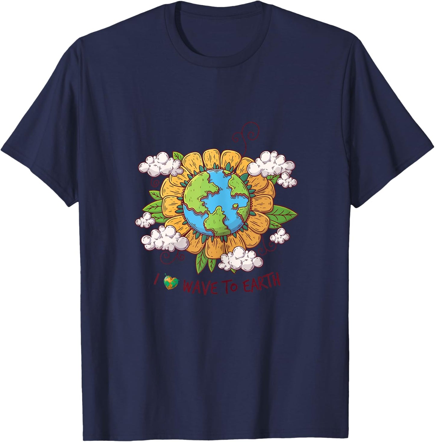 Artistic I Love Wave to Earth T-Shirt - T-Shirt | Navy