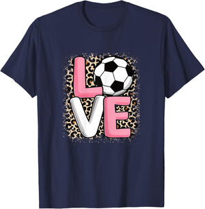 Love Soccer Women Girls Cute Soccer Player T-Shirt - T-Shirt | Navy