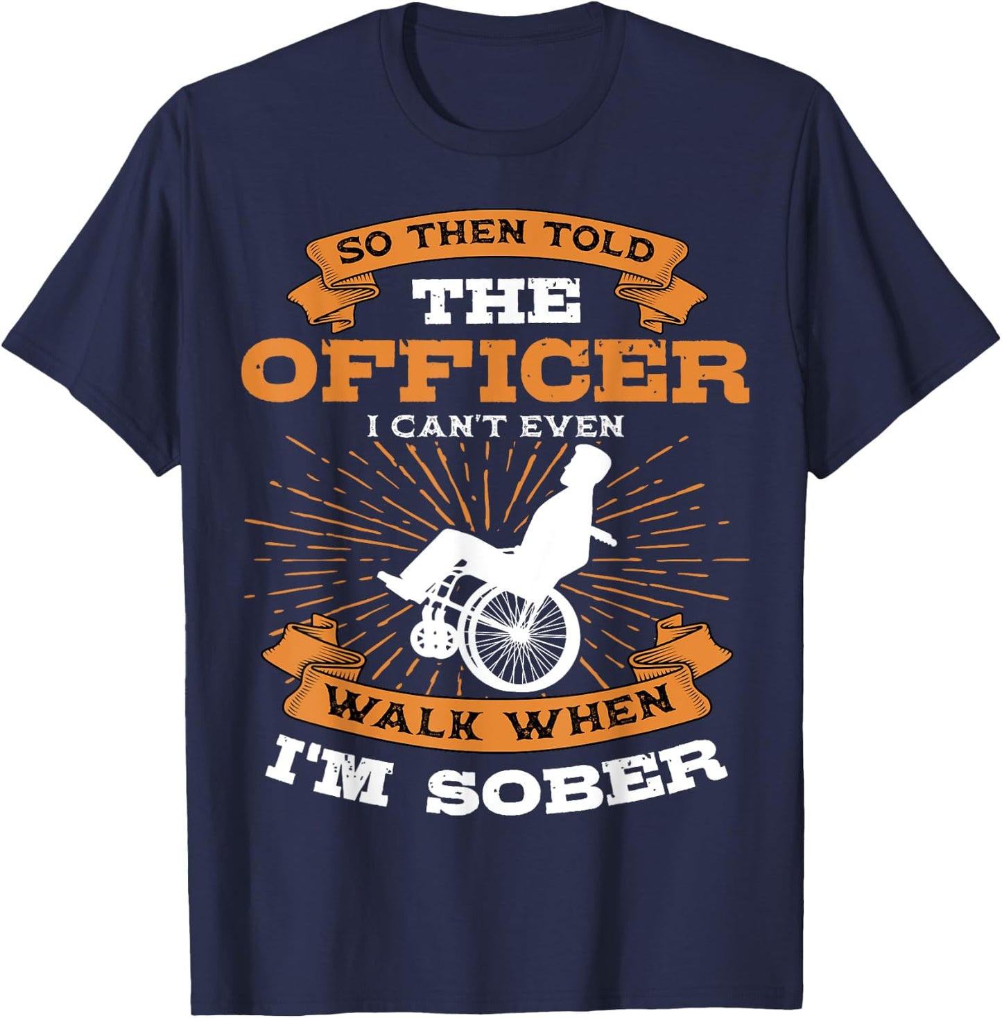 Paraplegic Disabled Person Paraplegia Wheelchair Paraparesis T-Shirt - T-Shirt | Navy