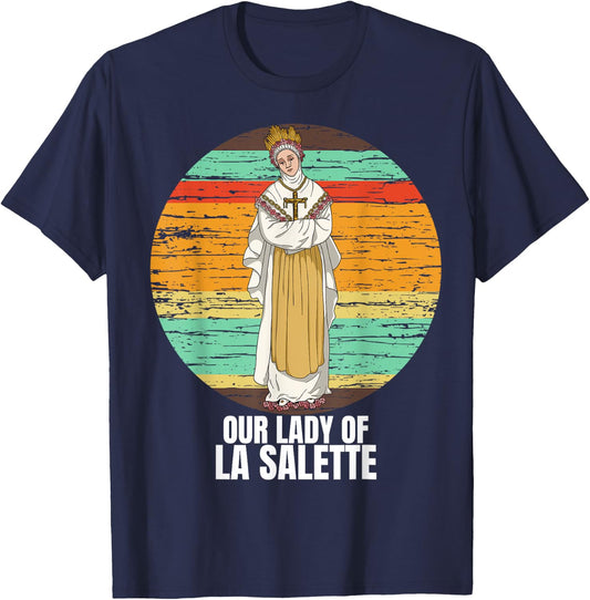 Our Lady Of La Salette Marian Catholic T-Shirt - T-Shirt | Navy