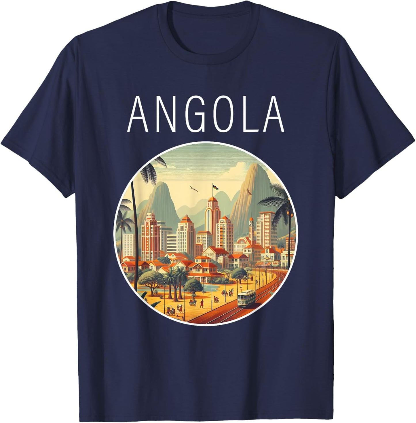 Angola scenery Art Deco T-Shirt - T-Shirt | Navy