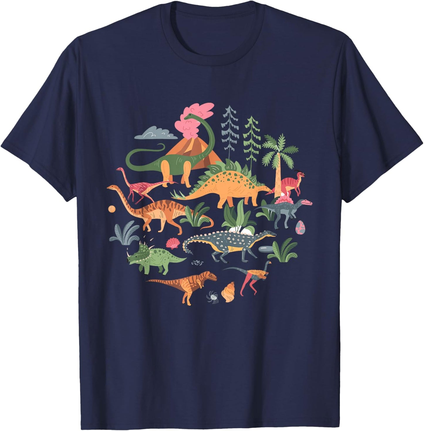 Cute Dinosaurs / Illustration - Dino Collection - Classic T-Shirt - T-Shirt | Navy