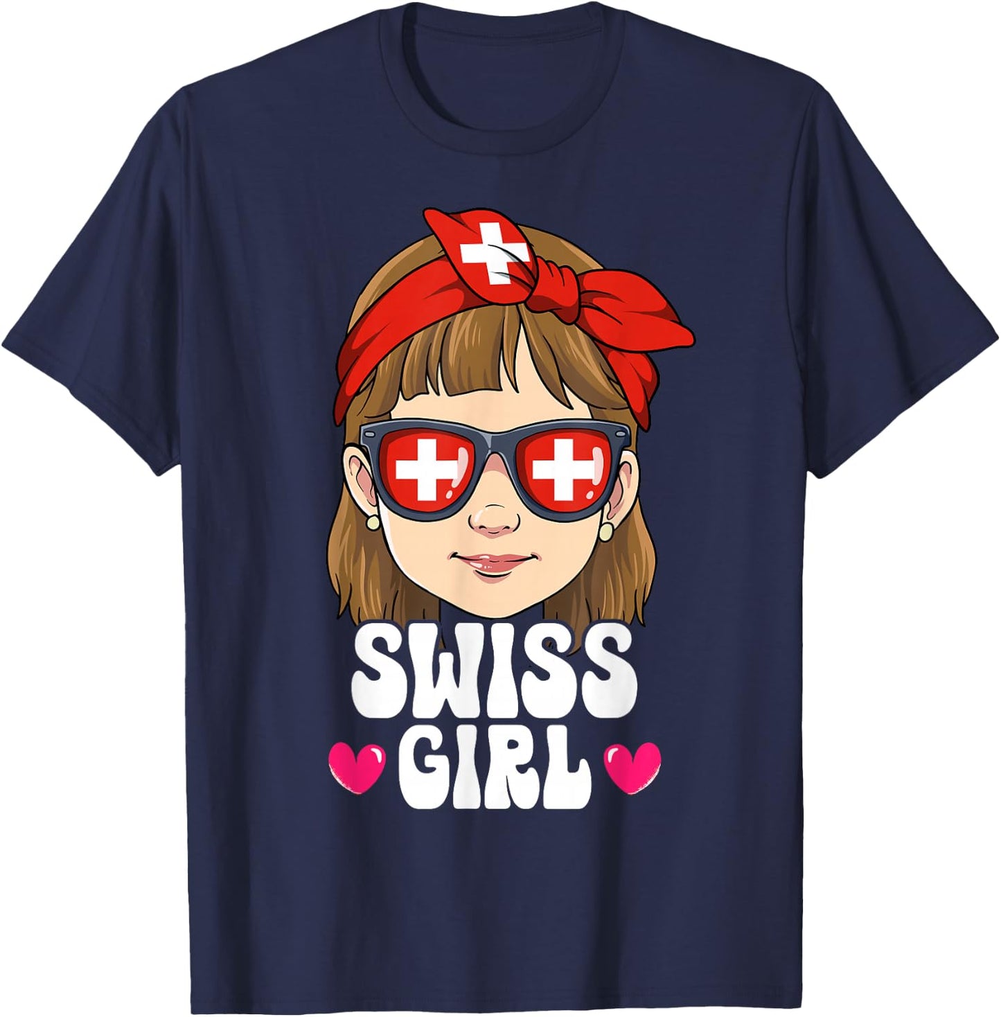 Swiss Girl Switzerland T-Shirt - T-Shirt | Navy