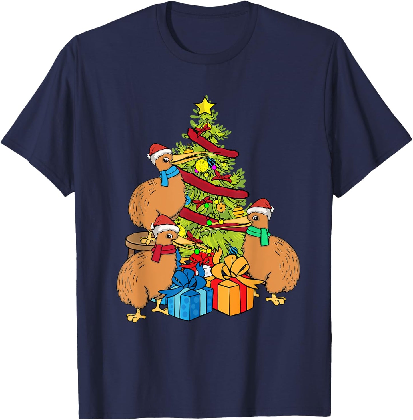 Kiwi Bird Lover Kids Christmas Tree New Zealand Kiwi T-Shirt - T-Shirt | Navy