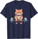 Gym Cat Deadlifting T-Shirt - T-Shirt | Navy