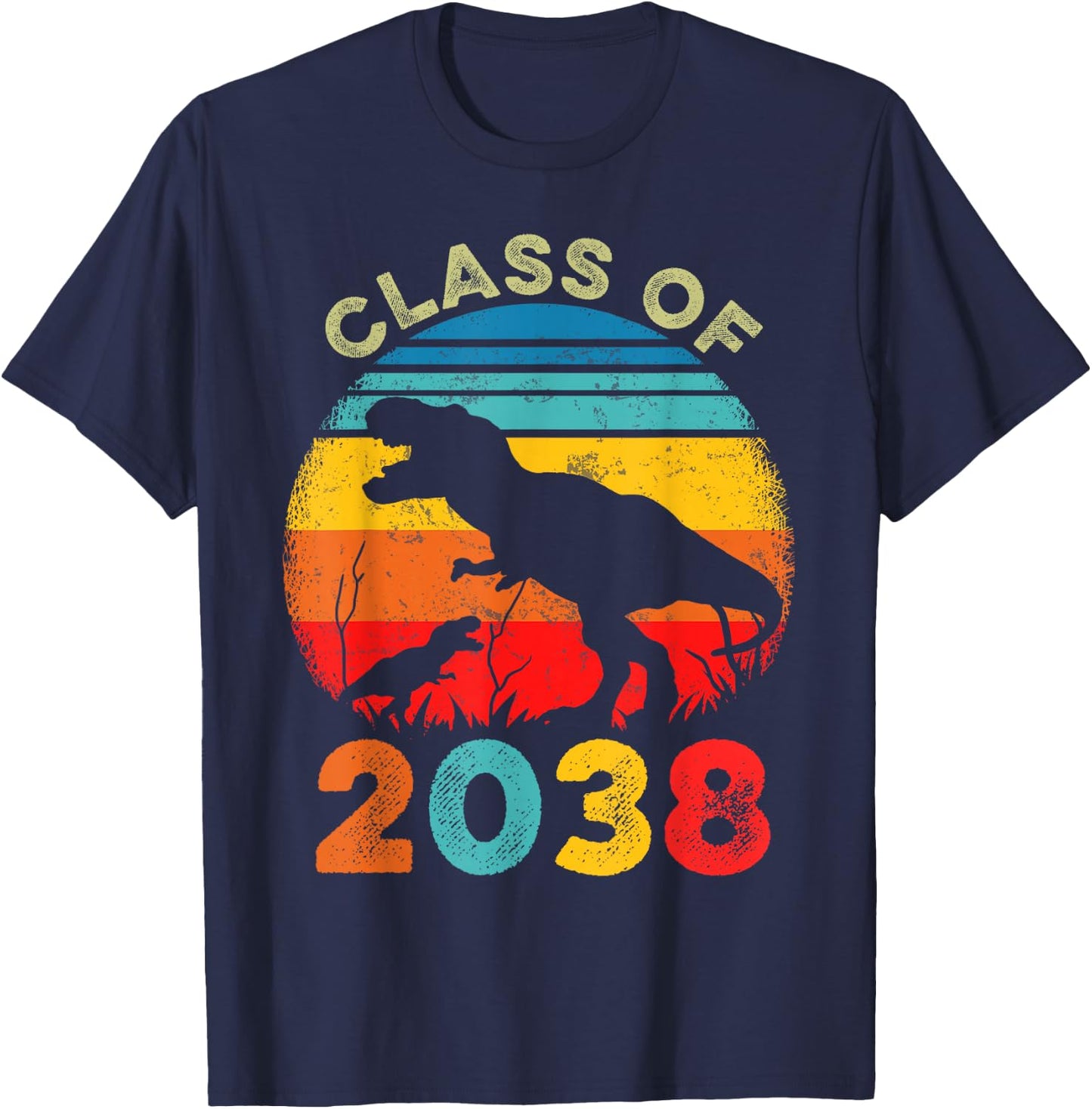 Class Of 2038 Kindergarten Preschool Graduation T Rex T-Shirt - T-Shirt | Navy