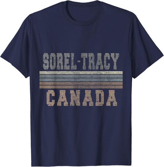 Retro Sorel-Tracy Canada T-Shirt - T-Shirt | Navy