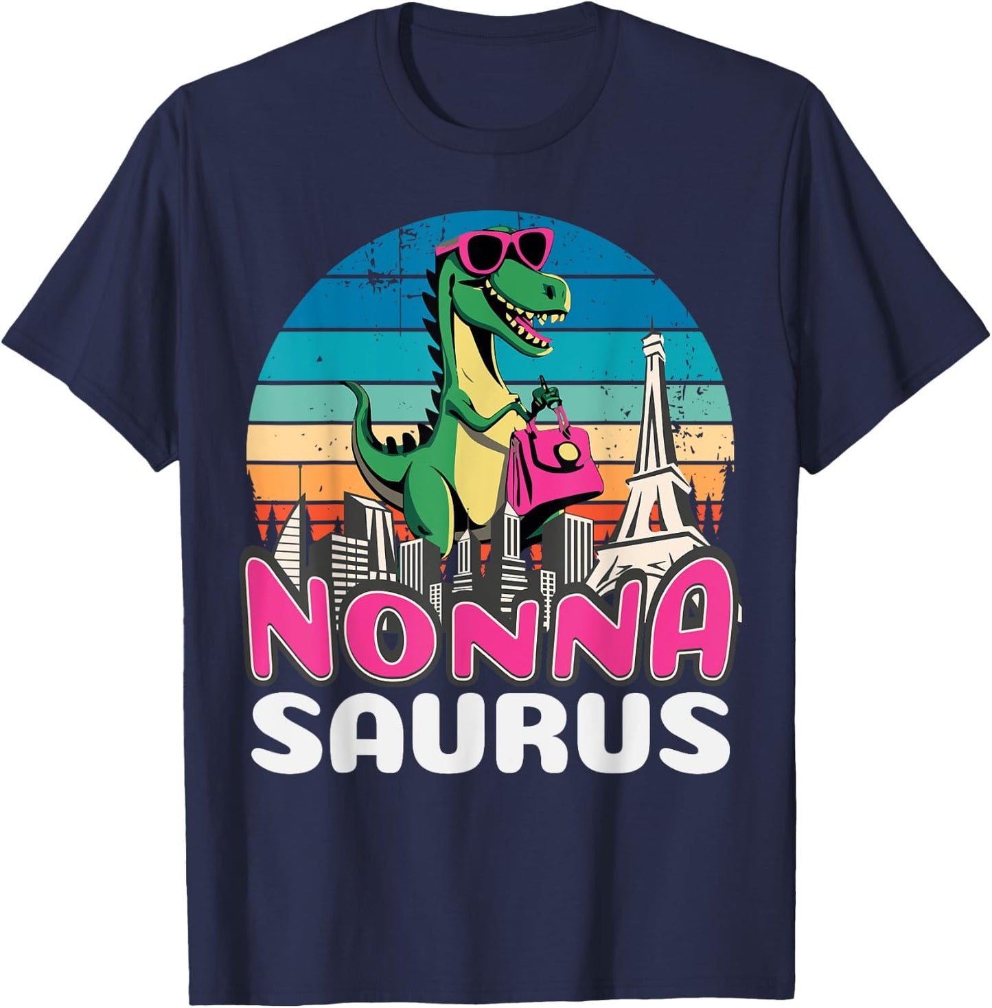 Nonnasaurus T Rex Dinosaur Nonna Saurus Family T-Shirt - T-Shirt | Navy