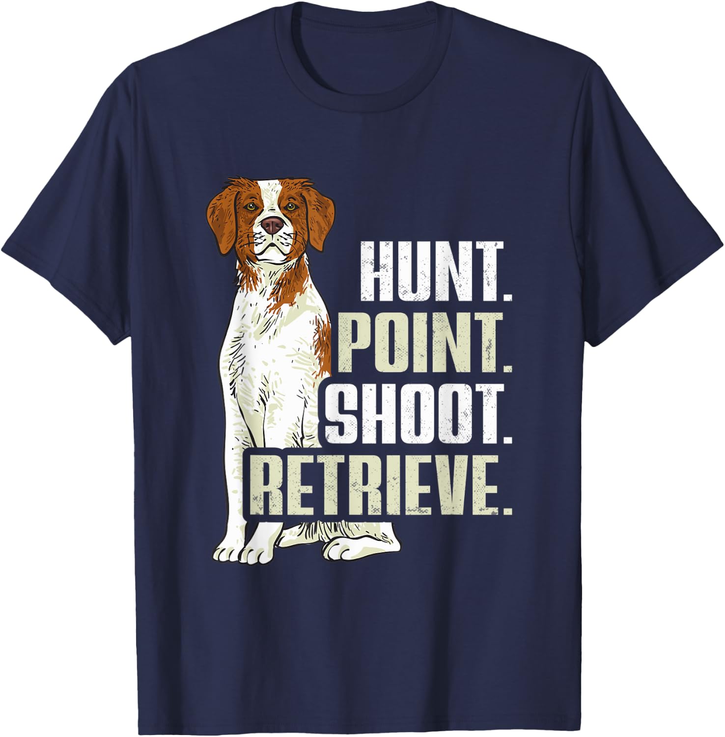Brittany Spaniel Hunting Brittany Dog T-Shirt - T-Shirt | Navy