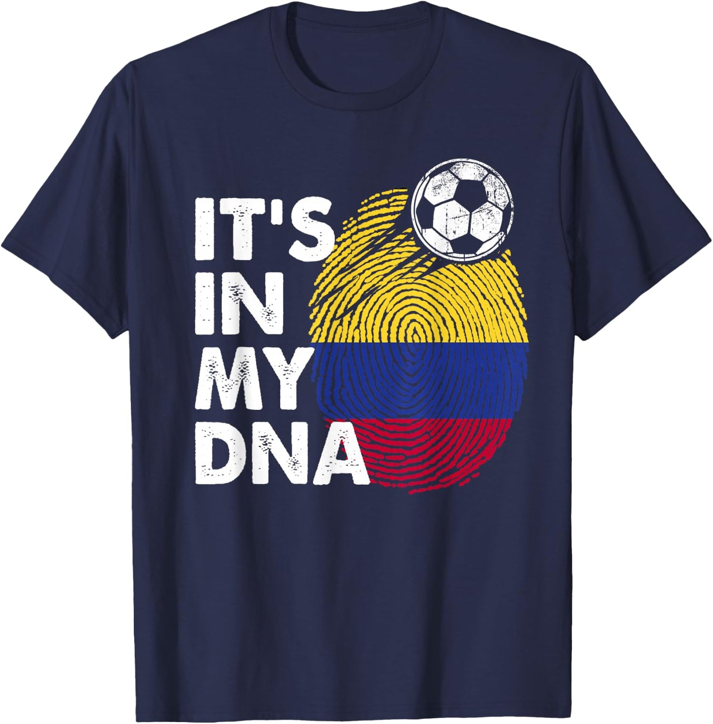 Colombia In My DNA Colombian Flag Team Colombia T-Shirt - T-Shirt | Navy