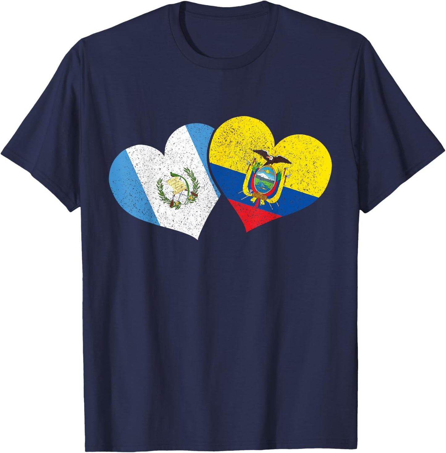 Guatemala Ecuador Ecuadorian Guatemalan Flag T-Shirt - T-Shirt | Navy