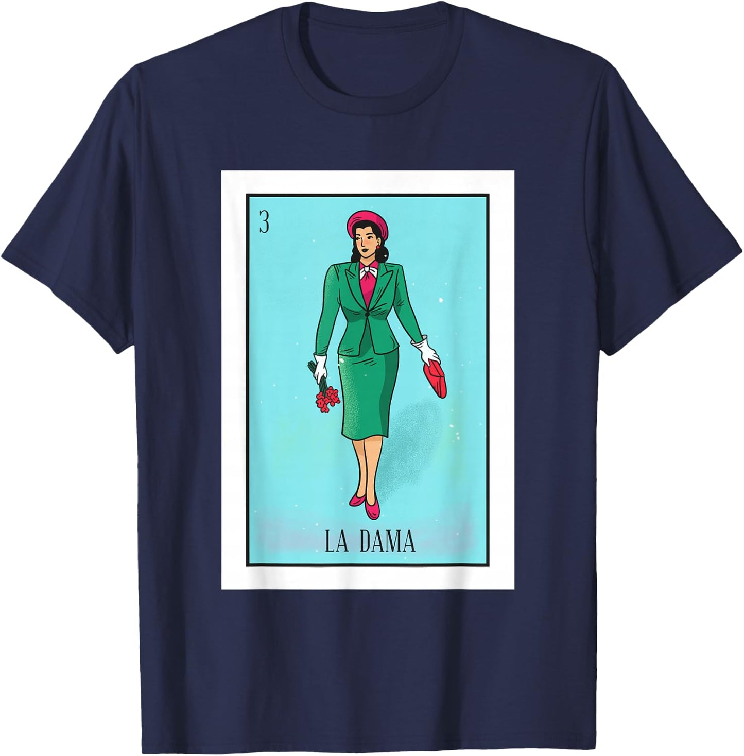 La Lady Lottery Gift La Donna Mexican Card Lottery T-Shirt - T-Shirt | Navy