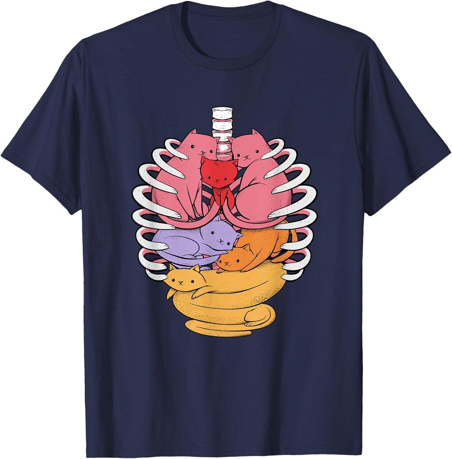 AnatomiCat Human Anatomy X-Ray Cat Lover I Love Cats T-Shirt - T-Shirt | Navy