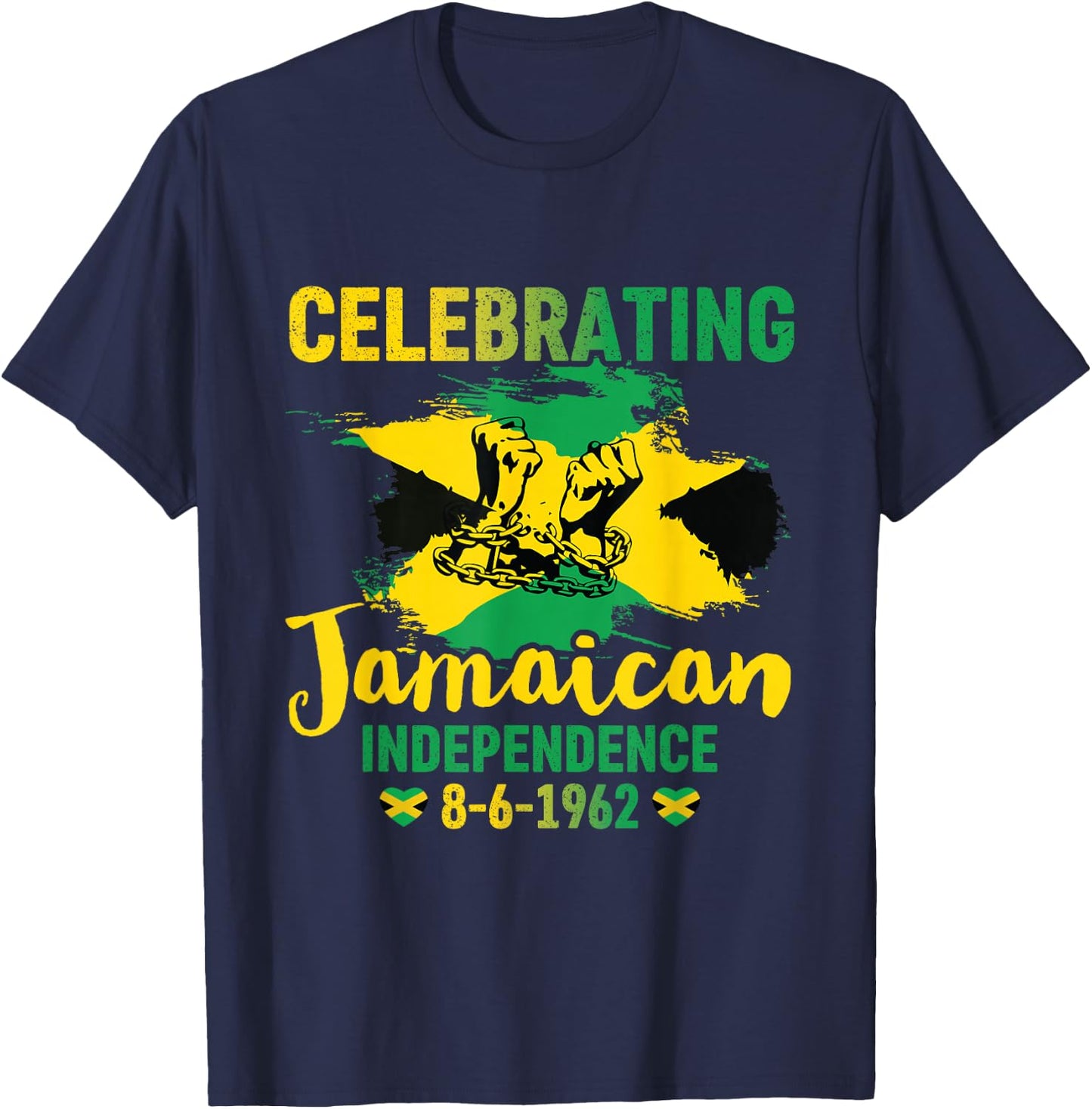 Jamaica Independence Day Celebration Proud Jamaican 1962 T-Shirt - T-Shirt | Navy
