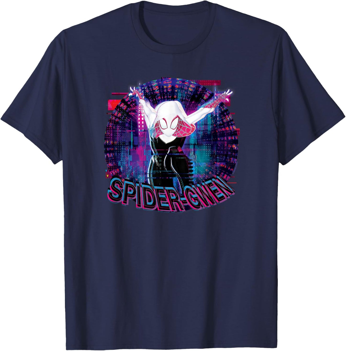 Marvel Spider-Man Across The Spider-Verse Part 1 Glitch Gwen T-Shirt - T-Shirt | Navy