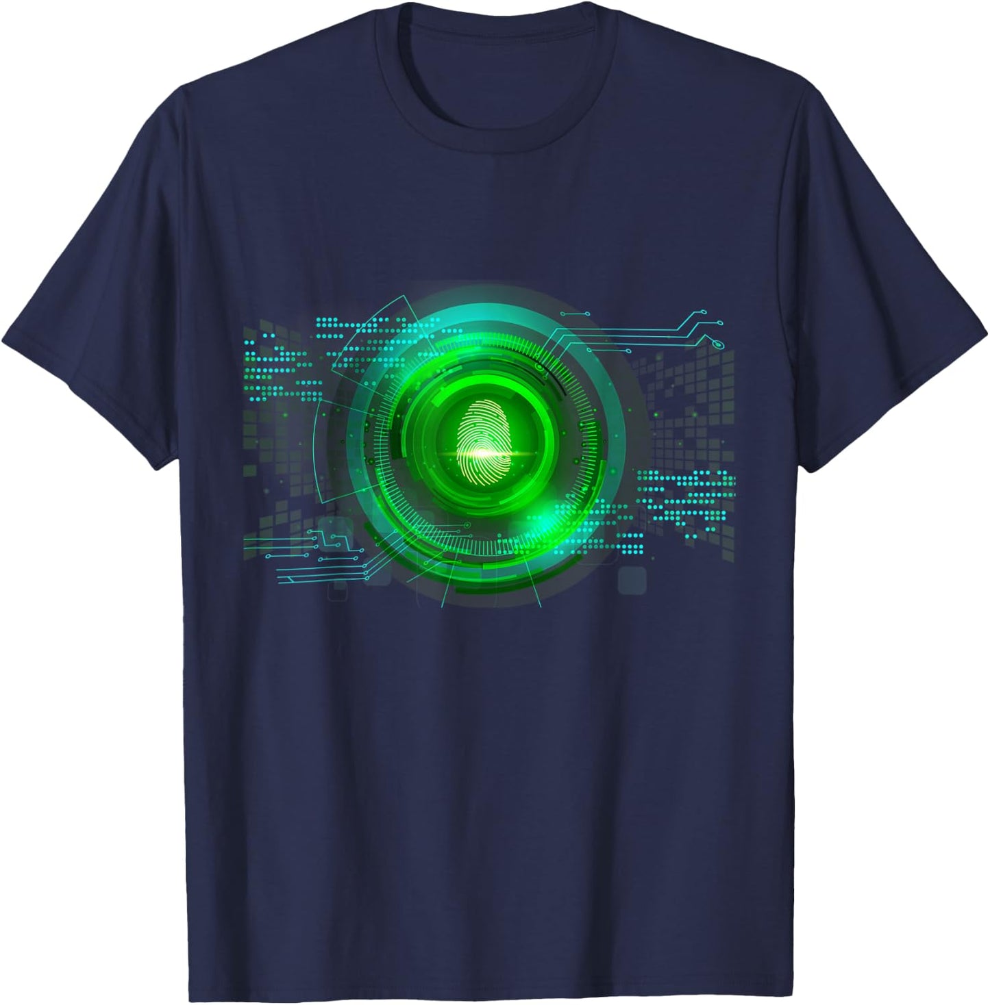 Funny Fingerprint Computer Technology Fingerprint Engineer T-Shirt - T-Shirt | Navy