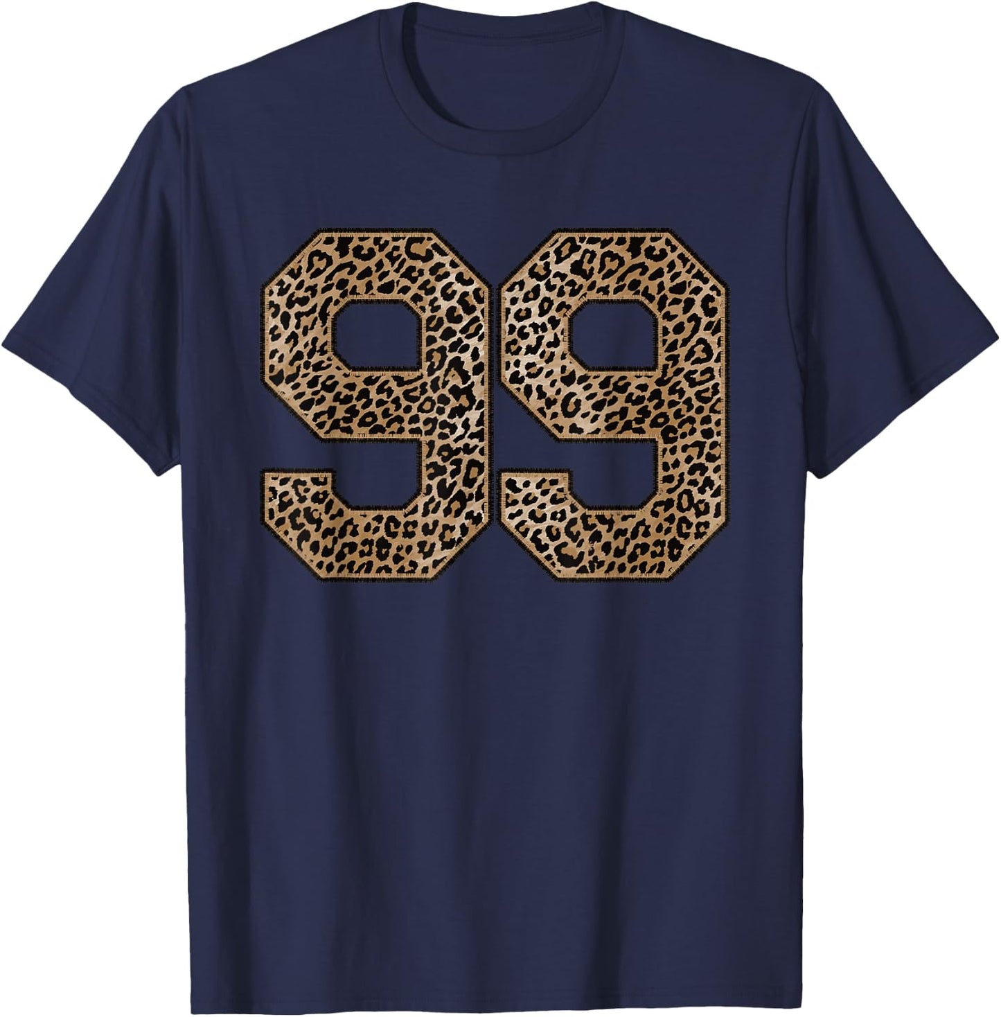 Leopard Number 99 Athlete Sports Jersey Supporter Fanwear T-Shirt - T-Shirt | Navy