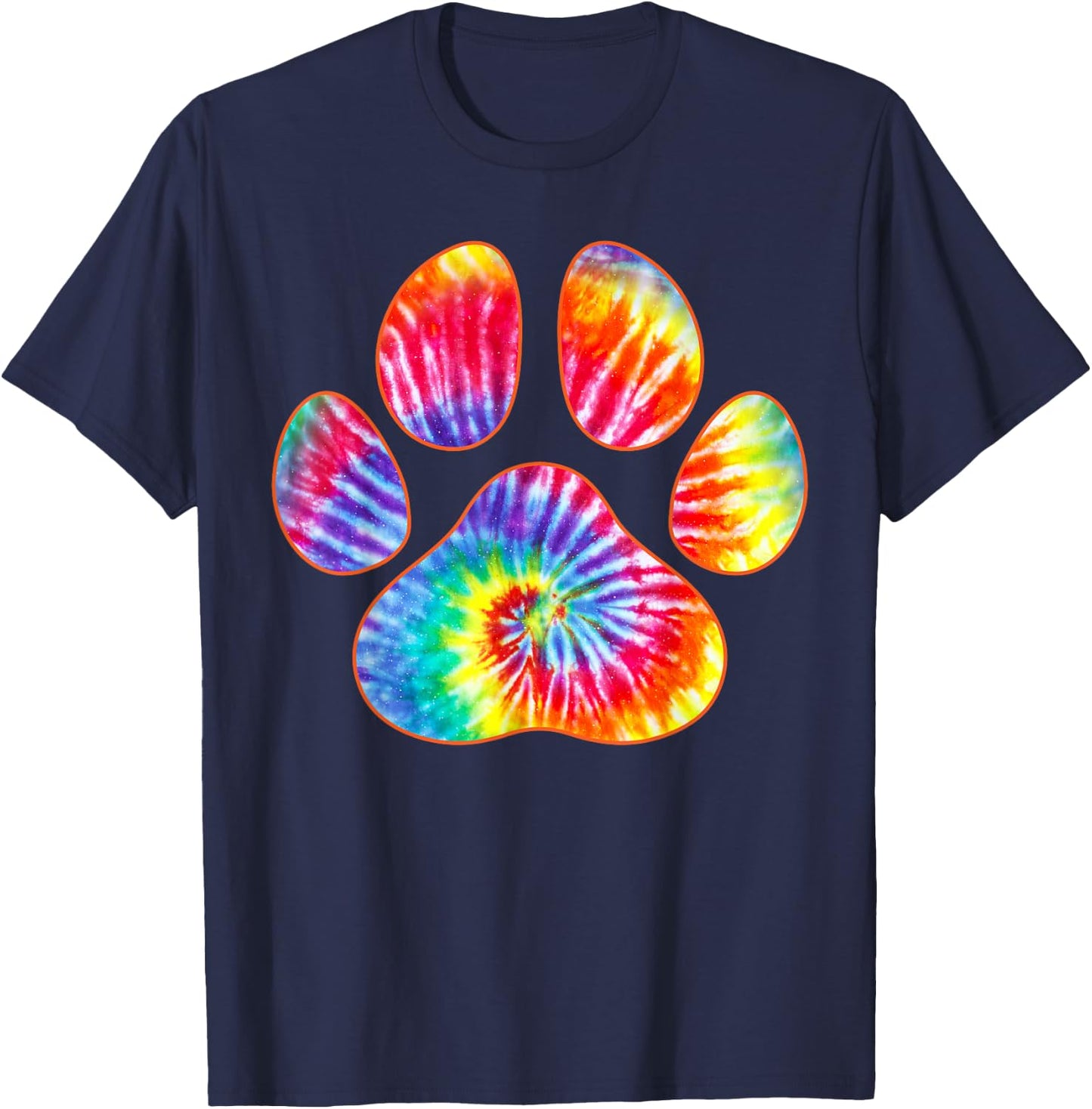 Cute Tie Dye Paw Print Pet Owner Paw Print Tie Dye Dog Lover T-Shirt - T-Shirt | Navy