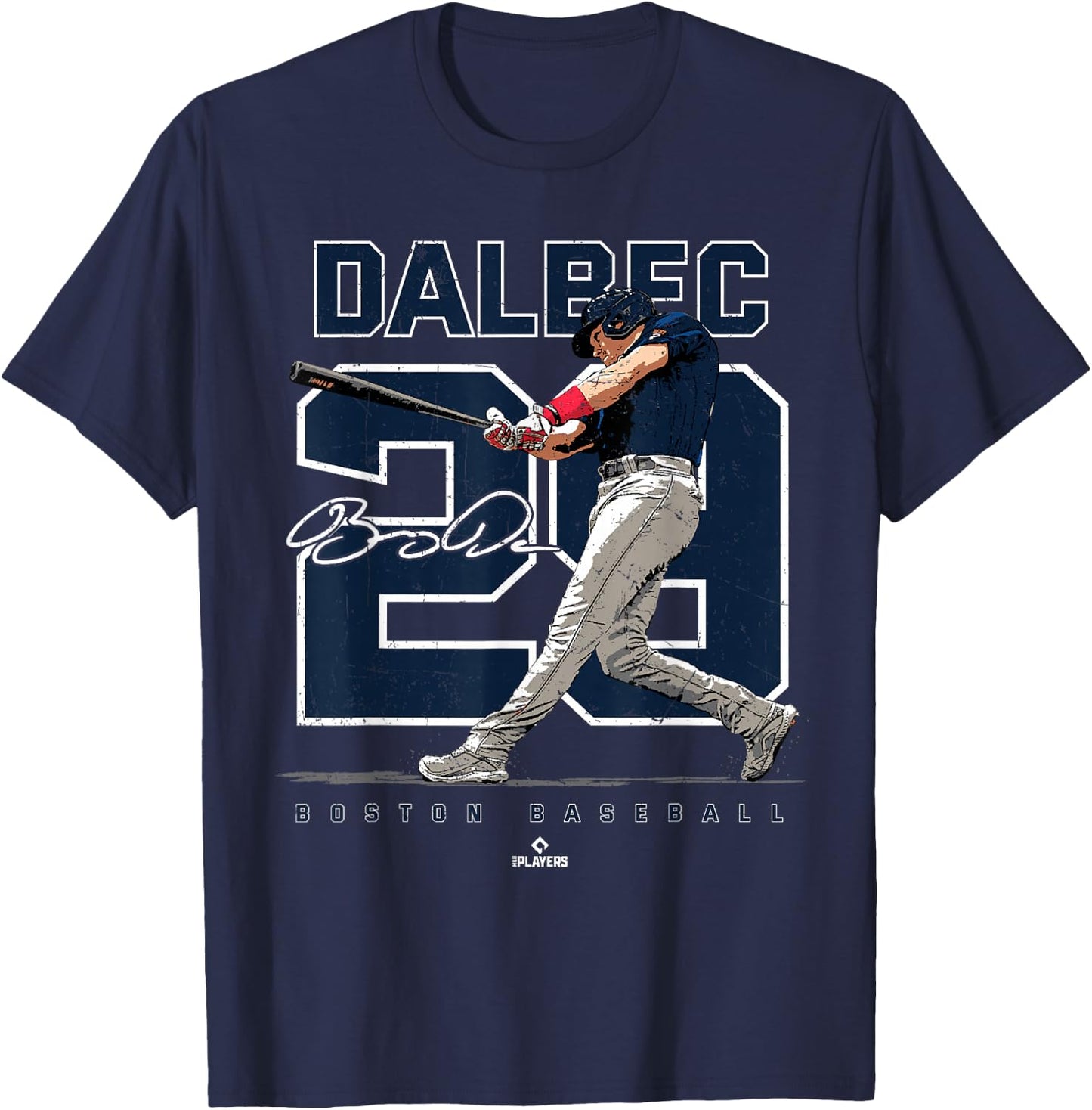 Number and Portrait Bobby Dalbec Boston MLBPA T-Shirt - T-Shirt | Navy