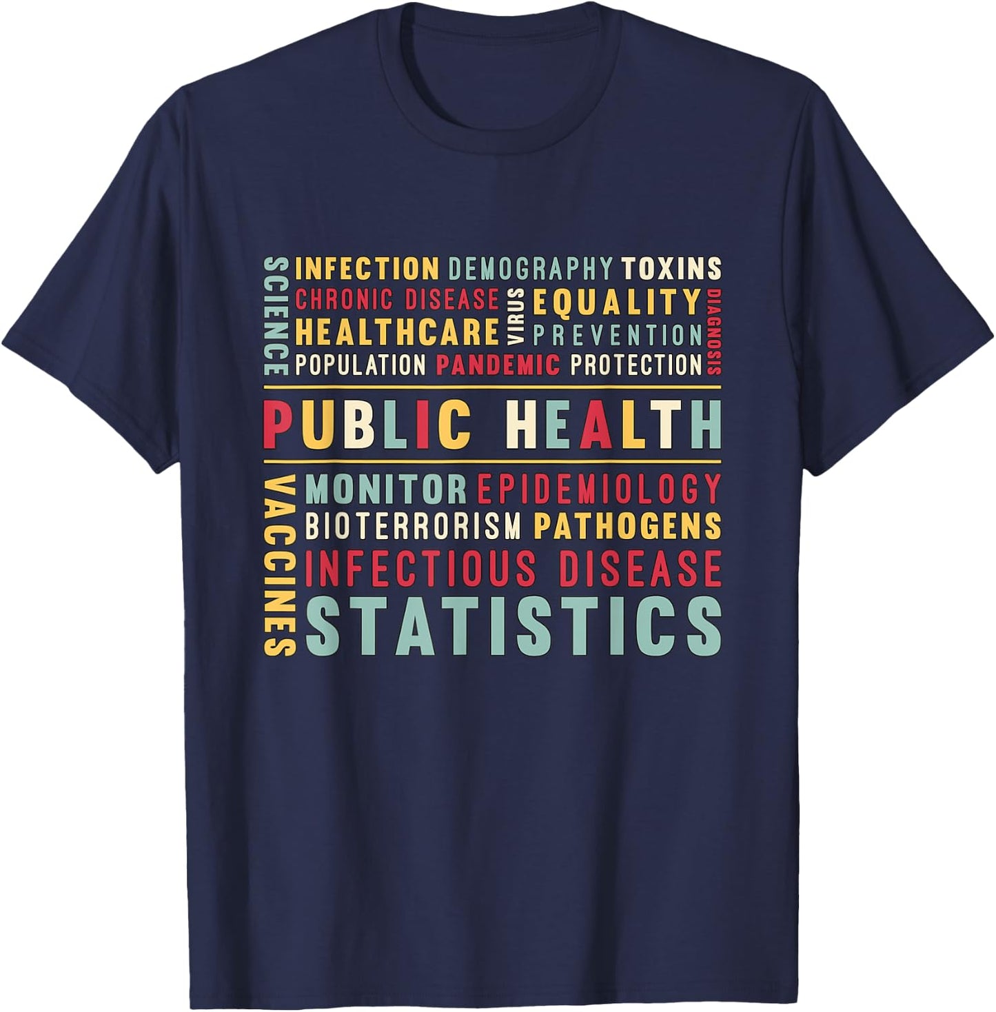 Public Health Loves Blood Donation Public Health Worker T-Shirt - T-Shirt | Navy