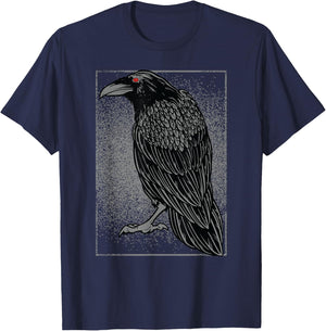 click here for better Bird Watching -Kids Black Crow/Raven Graphic T-Shirt - T-Shirt | Navy