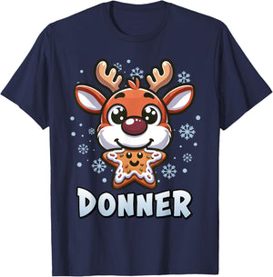 Santa’s Reindeer Donner Xmas Group Costume T-Shirt - T-Shirt | Navy