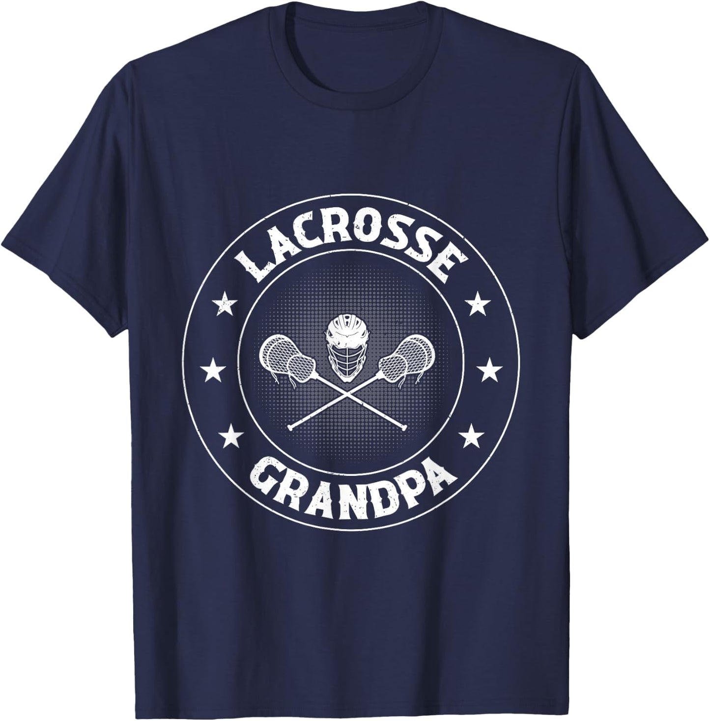 Lacrosse Player Grandpa - Lacrosse Grandpa T-Shirt - T-Shirt | Navy
