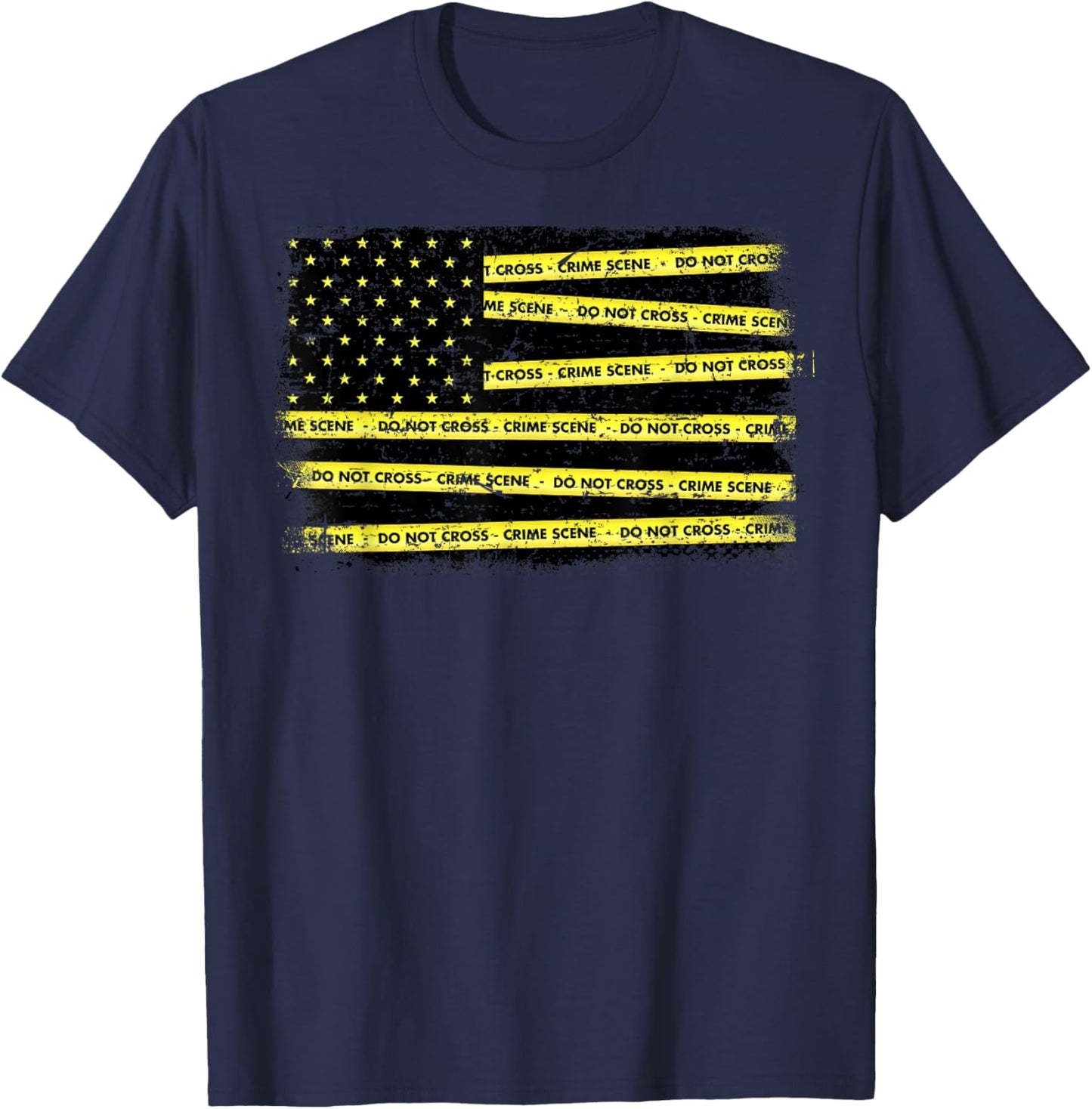 Crime Scene Investigation Tape Forensic Science CSI Police T-Shirt - T-Shirt | Navy