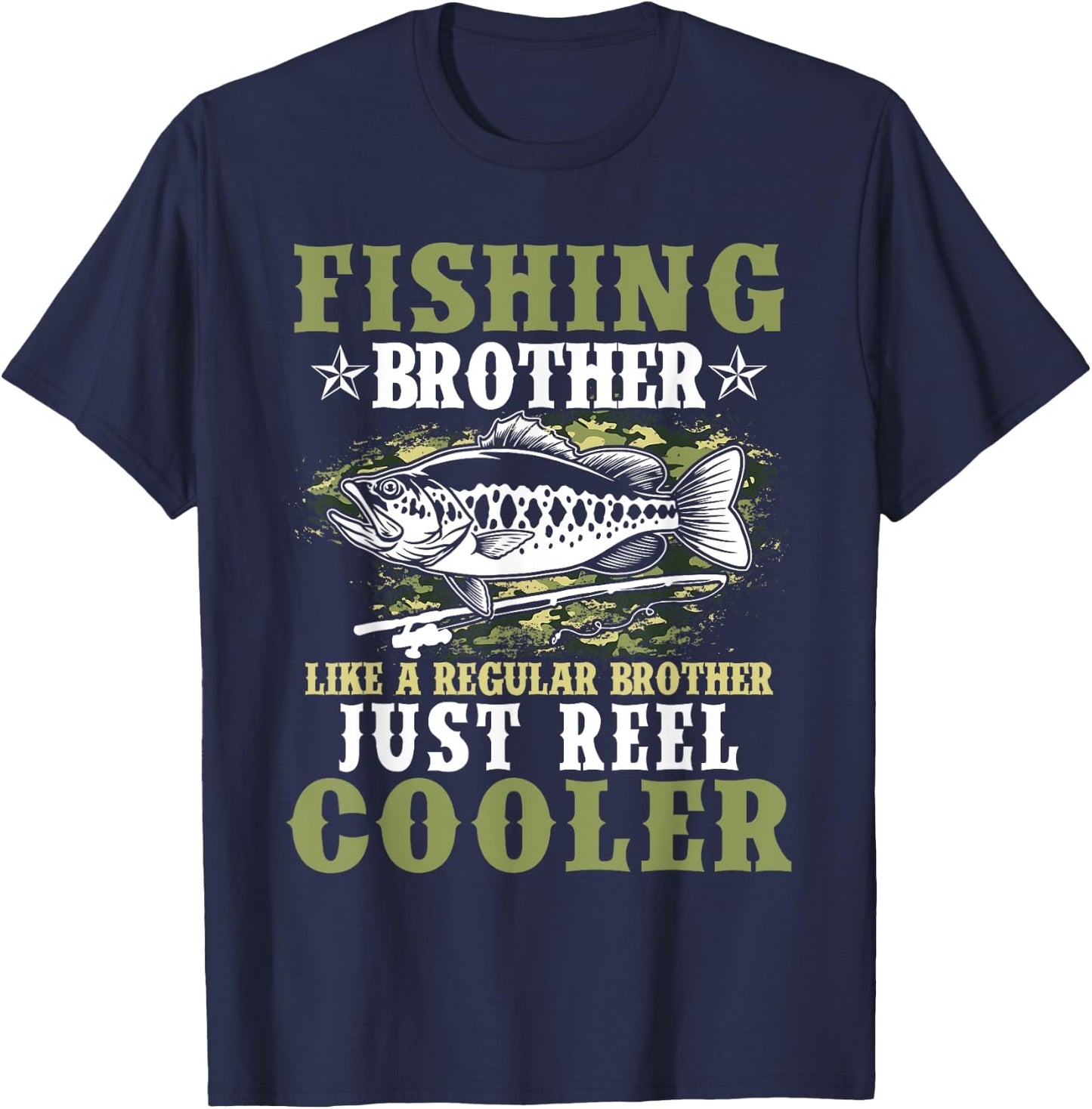 Fishing Shirt Boys Fisherman Funny Bass Fishing Brother T-Shirt - T-Shirt | Navy