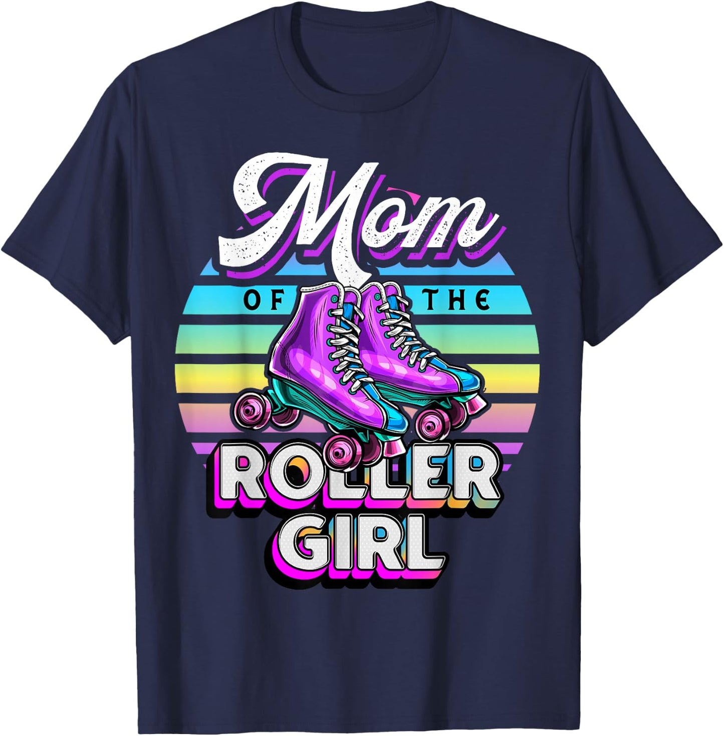 Mom of Roller Girl Roller Skating Birthday Matching Family T-Shirt - T-Shirt | Navy